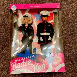 Vintage and Collectable-NWT BARBIE AND KEN STARS AND STRIPES- MARINE CORPS